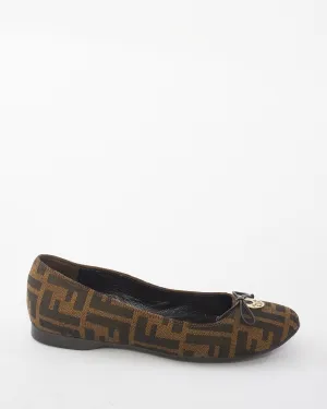Fendi Monogram Canvas Ballerina Flats - 36