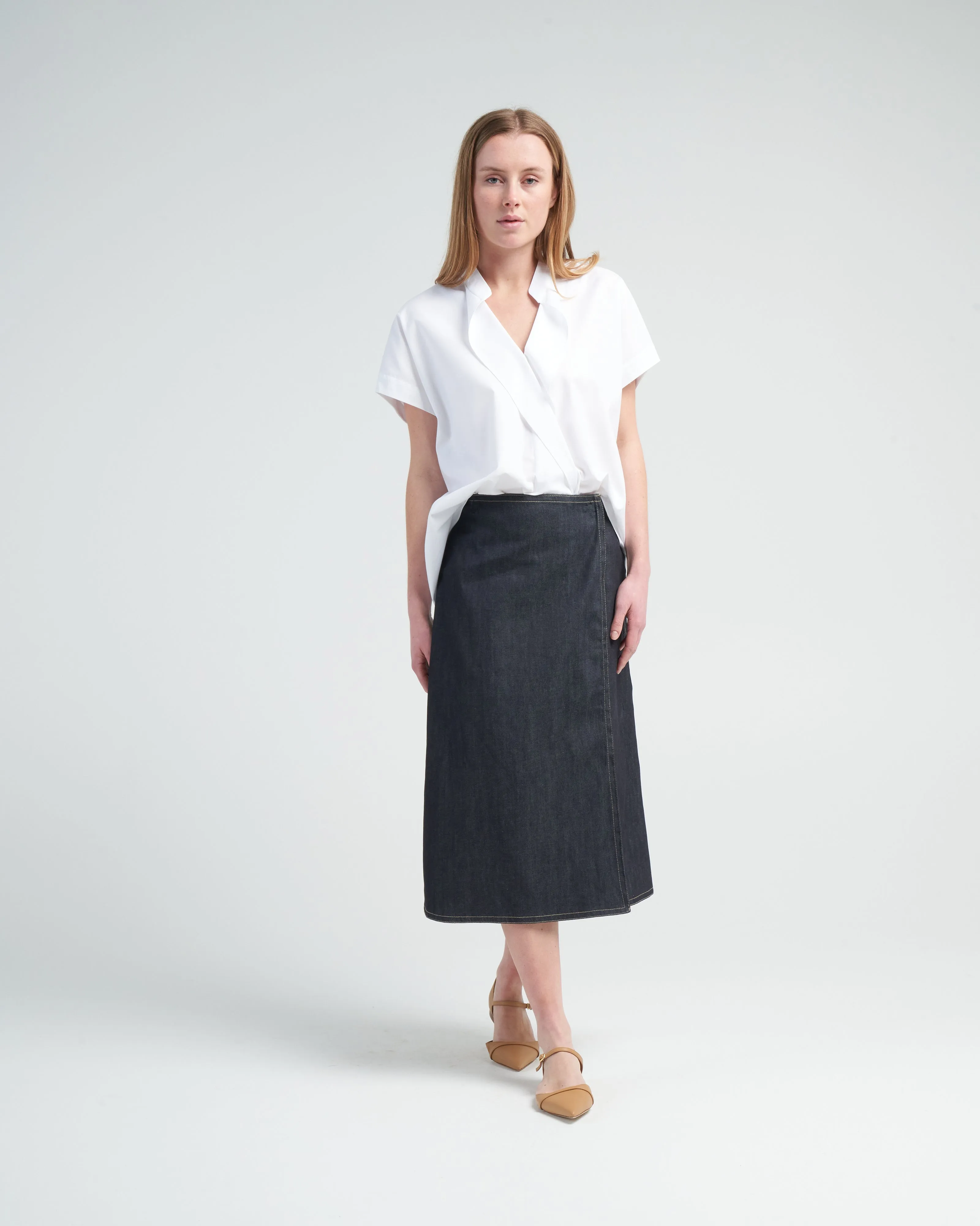 fin gaban shirt - white pepper