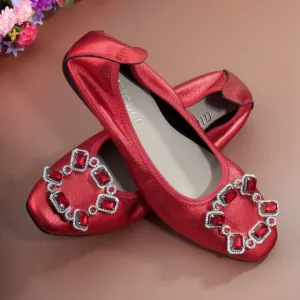 Genuine Leather Soft Womens Ballerina Flat Shoes