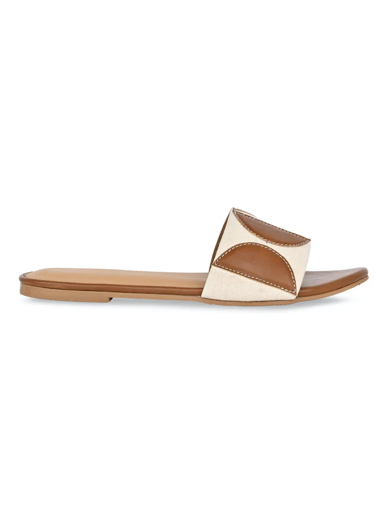 Geometric canvas tan flats