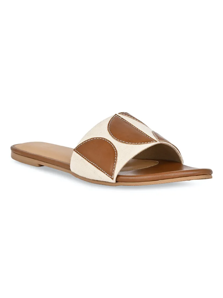 Geometric canvas tan flats