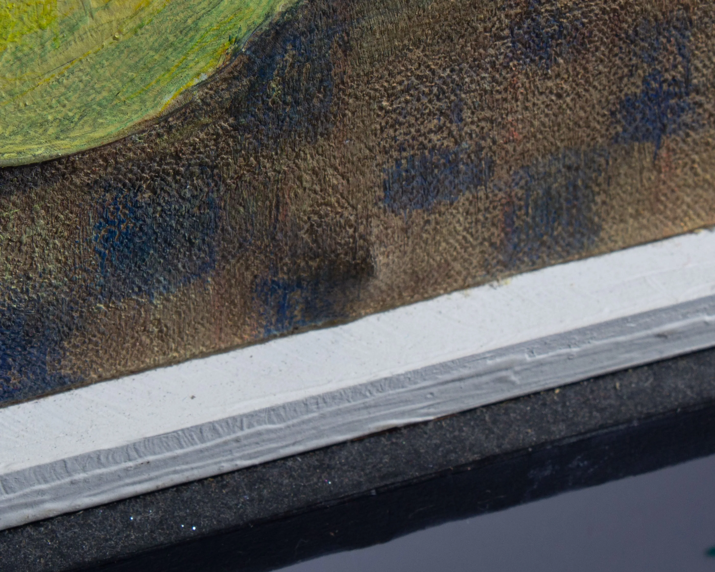 Gerald G. Boyce Signed Mixed Media on Canvas Painting and Gold Leaf Collage