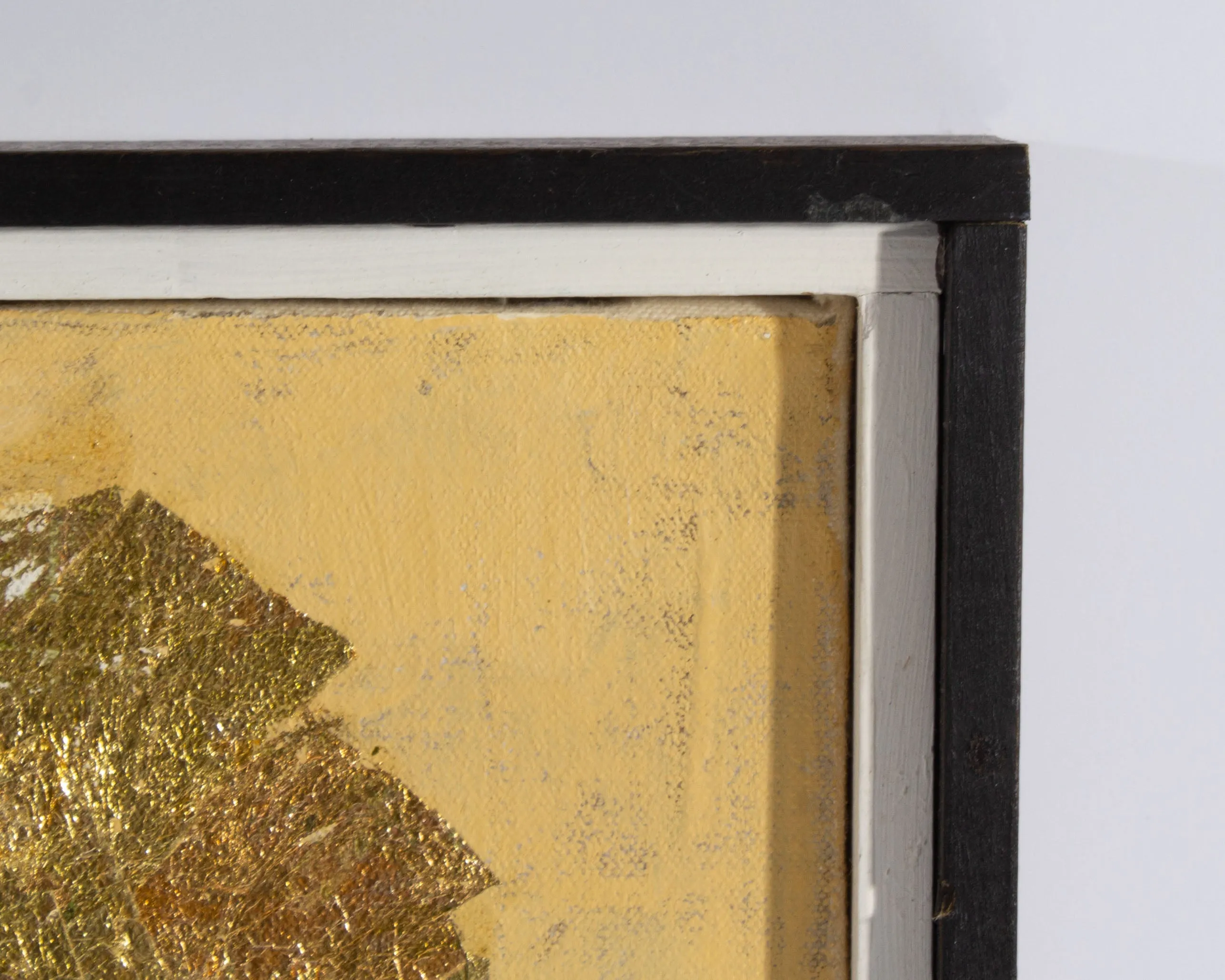 Gerald G. Boyce Signed Mixed Media on Canvas Painting and Gold Leaf Collage