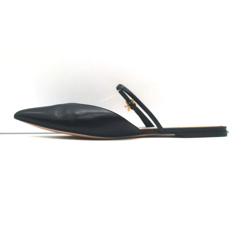 Gianvito Rossi Mules Black Leather Size 39 Pointed Toe Flats