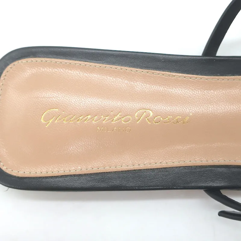 Gianvito Rossi Mules Black Leather Size 39 Pointed Toe Flats