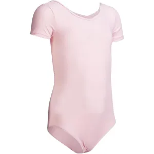 Girls' Short-Sleeved Ballet Leotard - Black