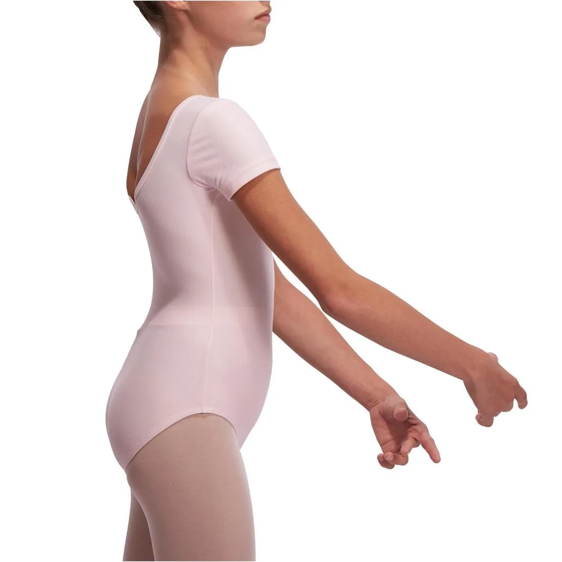 Girls' Short-Sleeved Ballet Leotard - Black