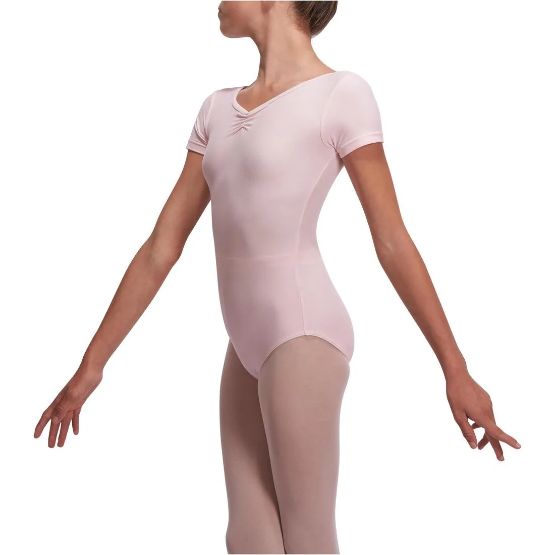 Girls' Short-Sleeved Ballet Leotard - Black