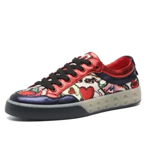 Graffiti Street Style Hip Hop Casual Flats Shoes Men  Canvas Shoes Personality Printed Flat Sneakers Mocassin Homme