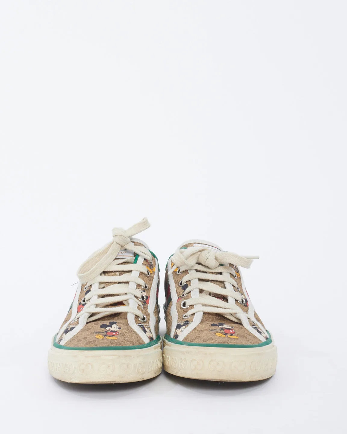 Gucci x Disney Brown Canvas 1977 Tennis Low Top Sneakers - 39