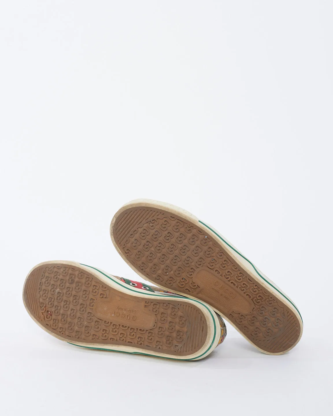 Gucci x Disney Brown Canvas 1977 Tennis Low Top Sneakers - 39