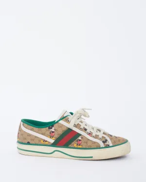 Gucci x Disney Brown Canvas 1977 Tennis Low Top Sneakers - 39