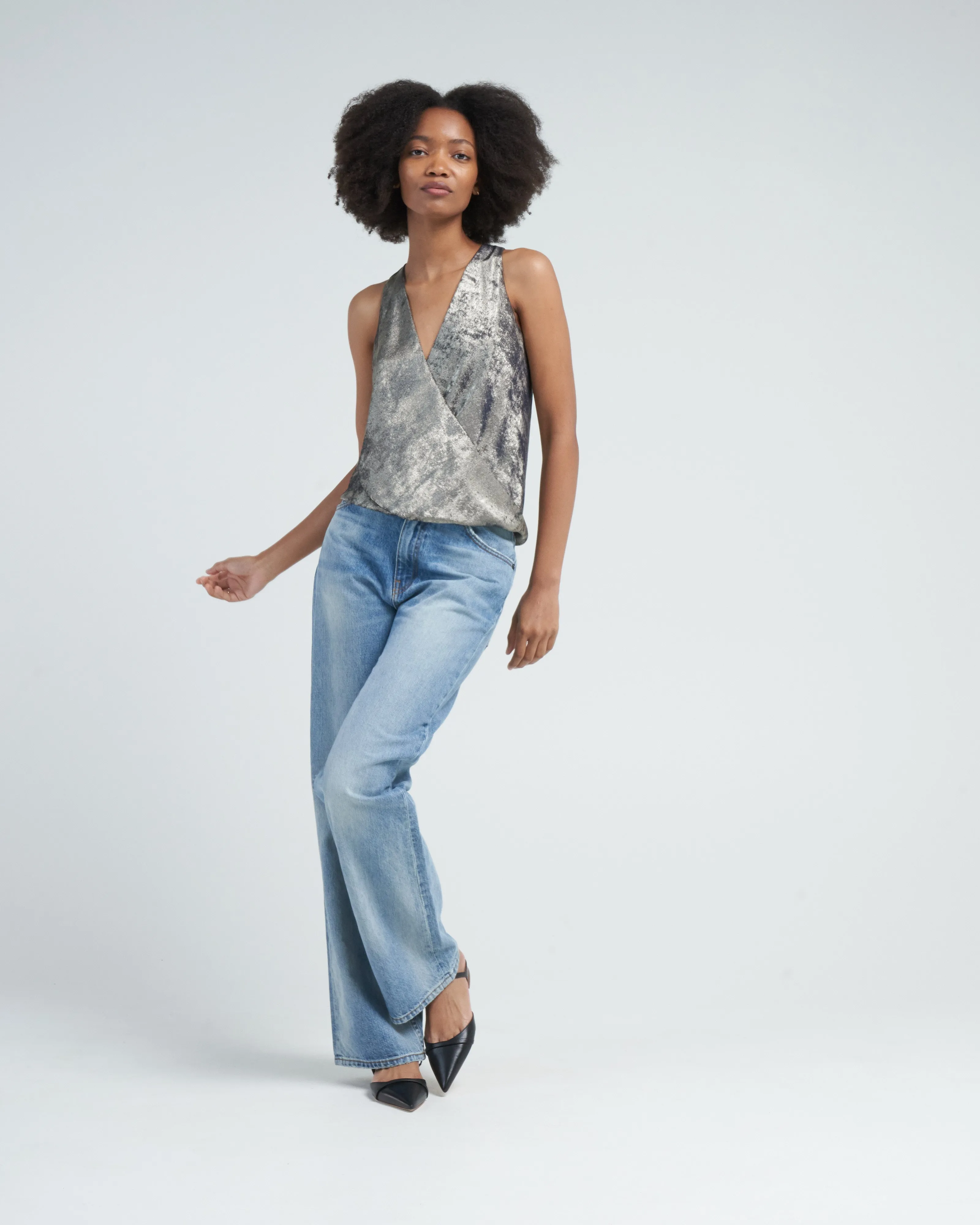 hi tide top - silver foil