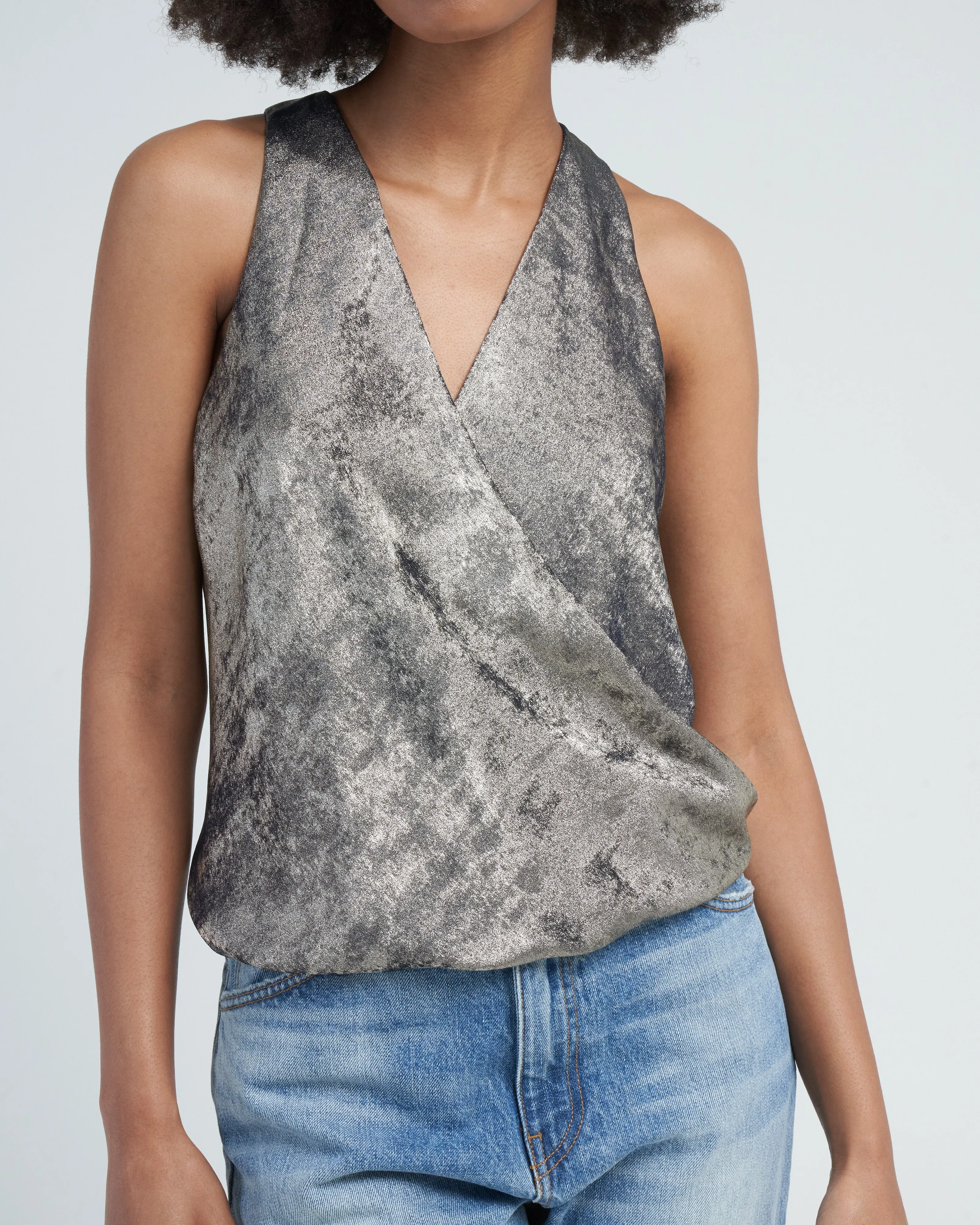 hi tide top - silver foil