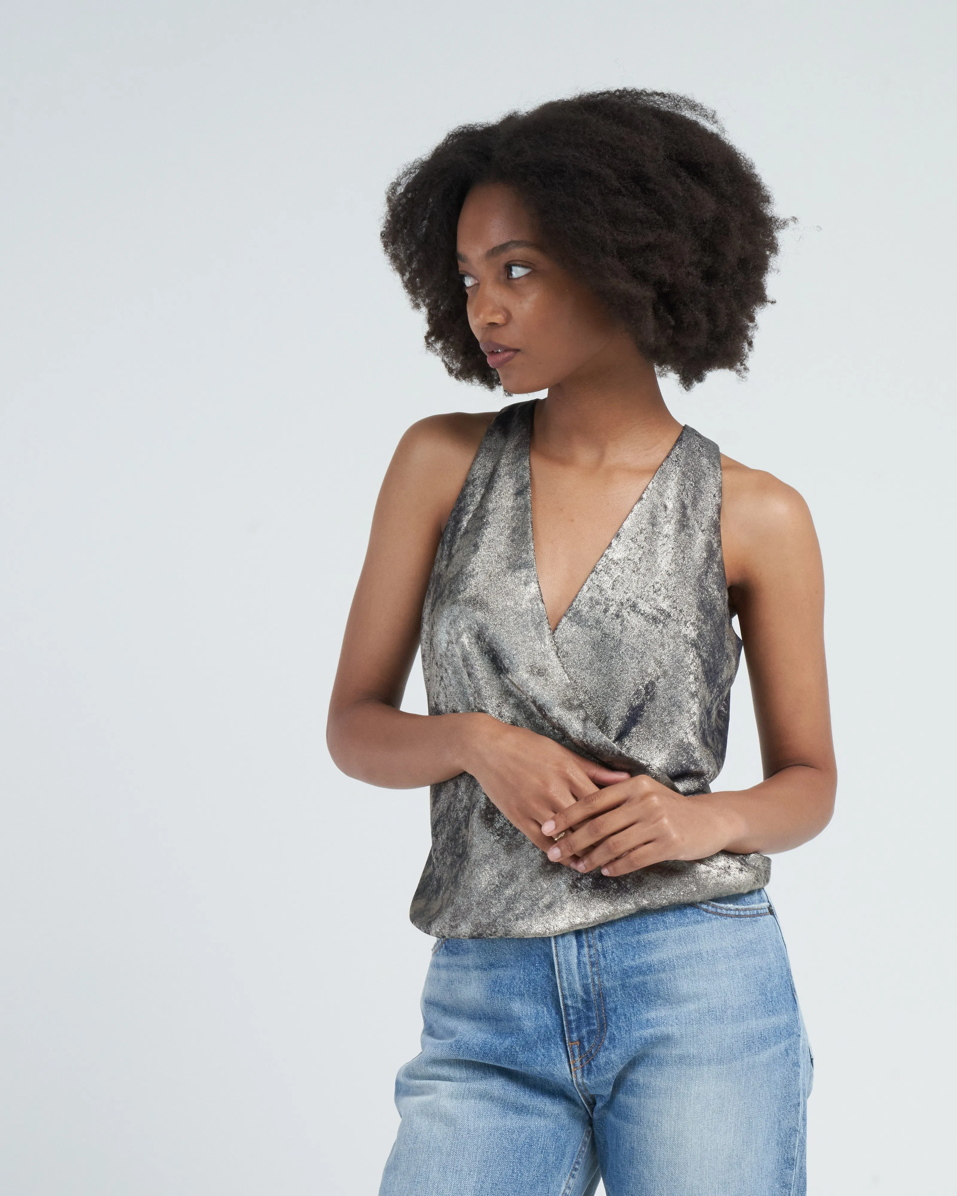 hi tide top - silver foil