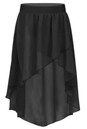 High & Low pull-on skirts -Black