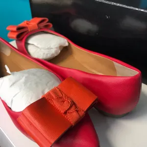 J. Crew Maraschino Cherry Point-Toe Bow Flats