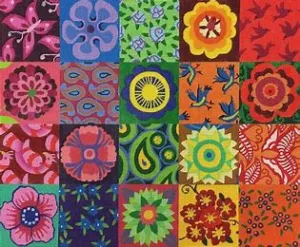 Jane Tattersfield:JTS-03-18 (Crazy Patchwork on 18 mesh)