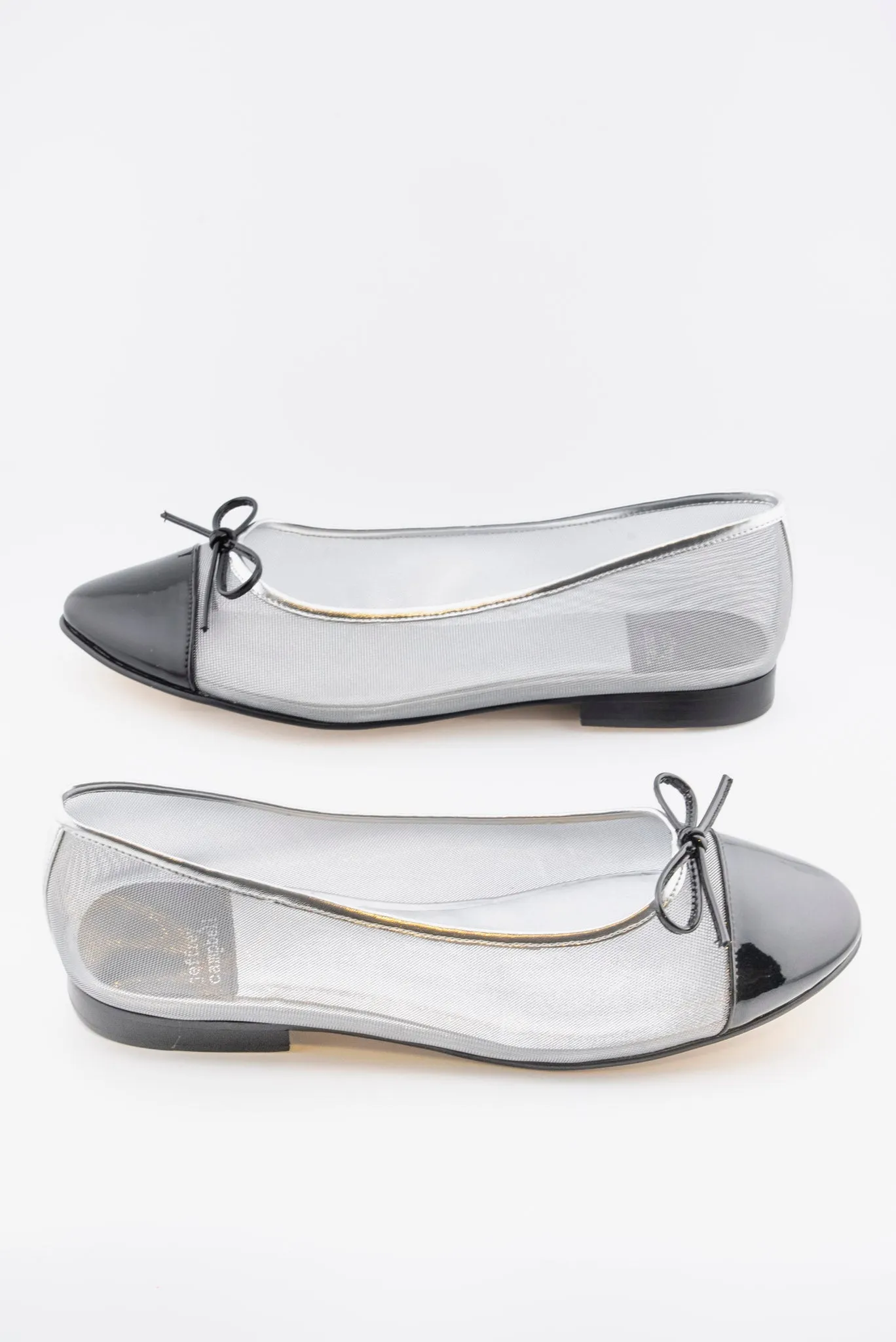 Jeffrey Campbell Releve Mesh Ballet Flat in Silver and Black