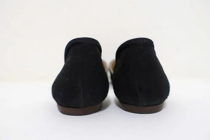 Jenni Kayne D'Orsay Flats Black Canvas Size 37