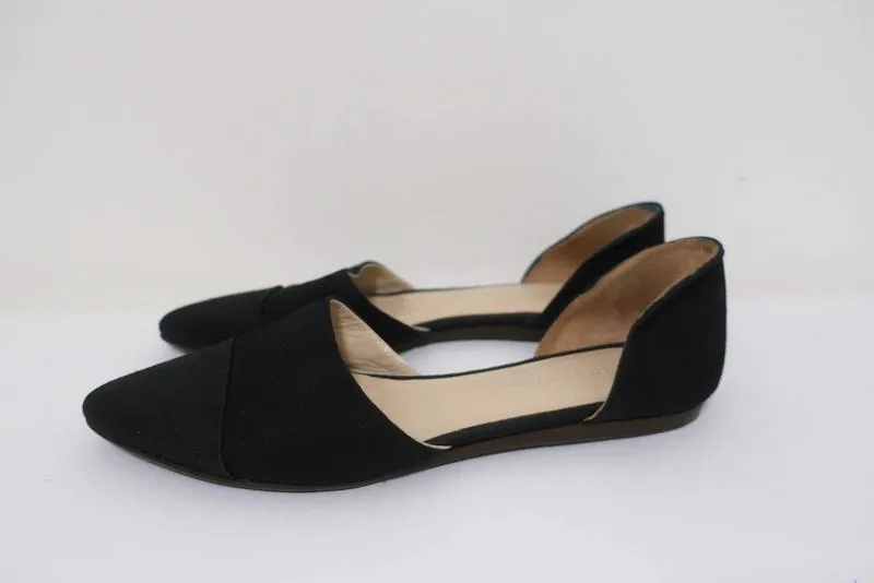 Jenni Kayne D'Orsay Flats Black Canvas Size 37