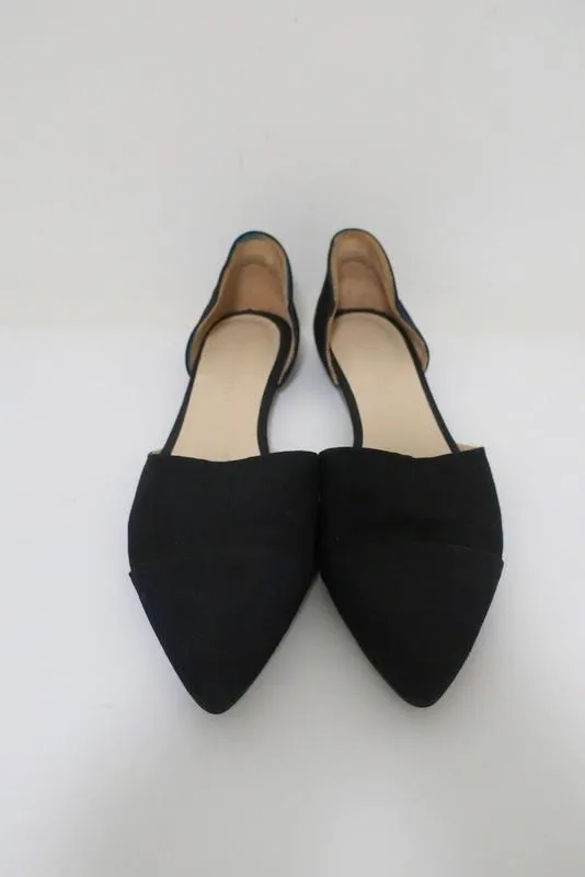 Jenni Kayne D'Orsay Flats Black Canvas Size 37