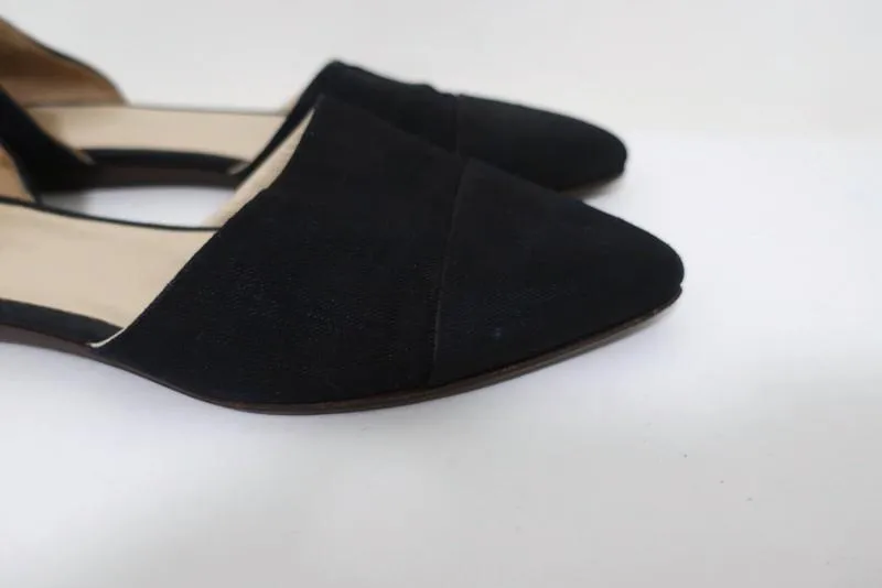 Jenni Kayne D'Orsay Flats Black Canvas Size 37