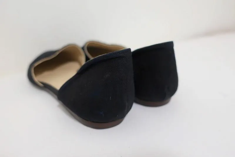 Jenni Kayne D'Orsay Flats Black Canvas Size 37