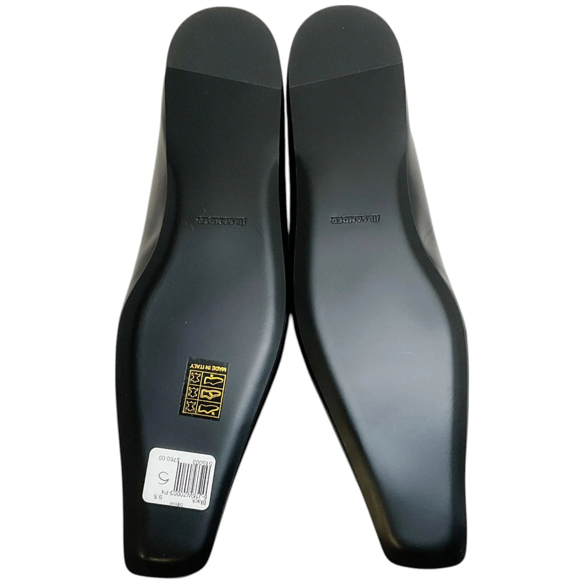 Jil Sander Black Leather Tripon Ballet Flats