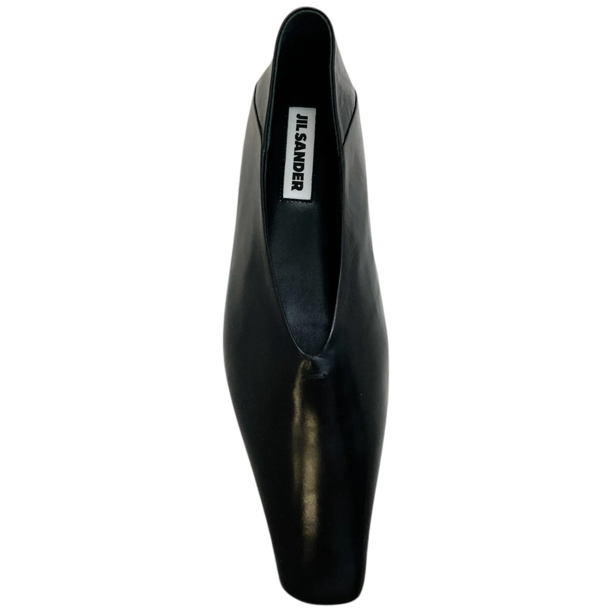 Jil Sander Black Leather Tripon Ballet Flats