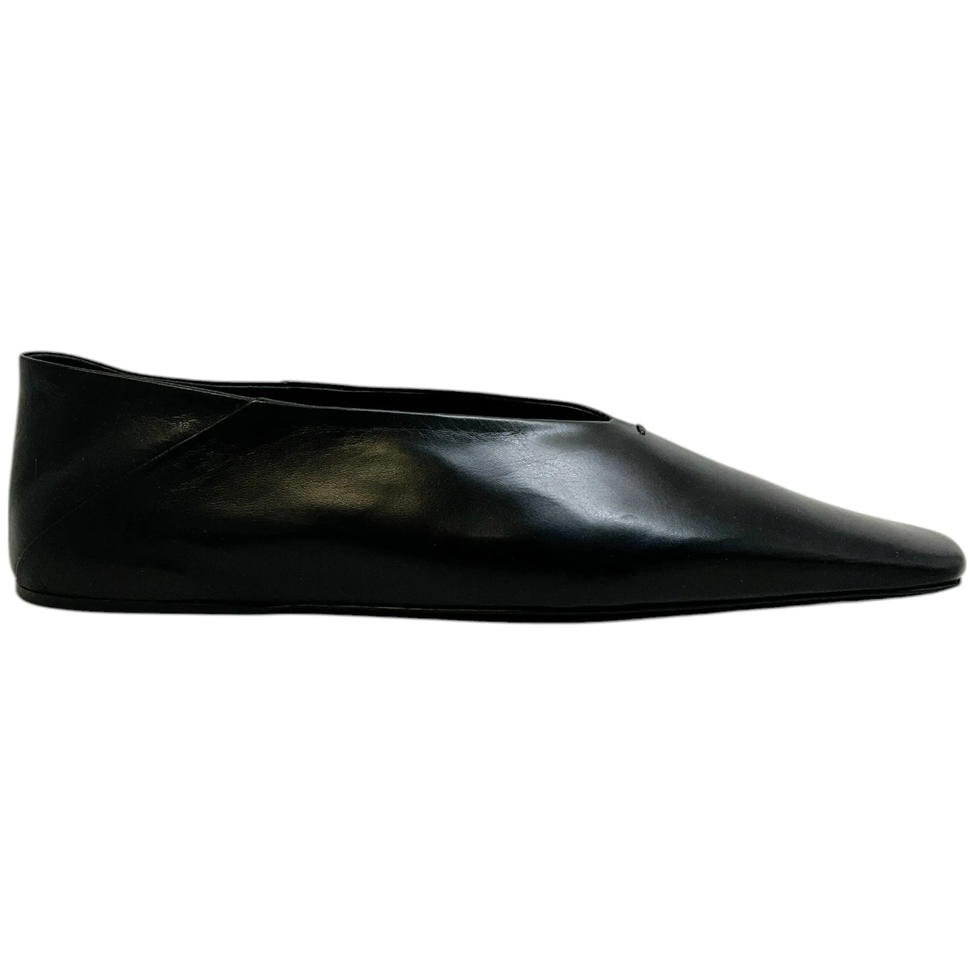 Jil Sander Black Leather Tripon Ballet Flats
