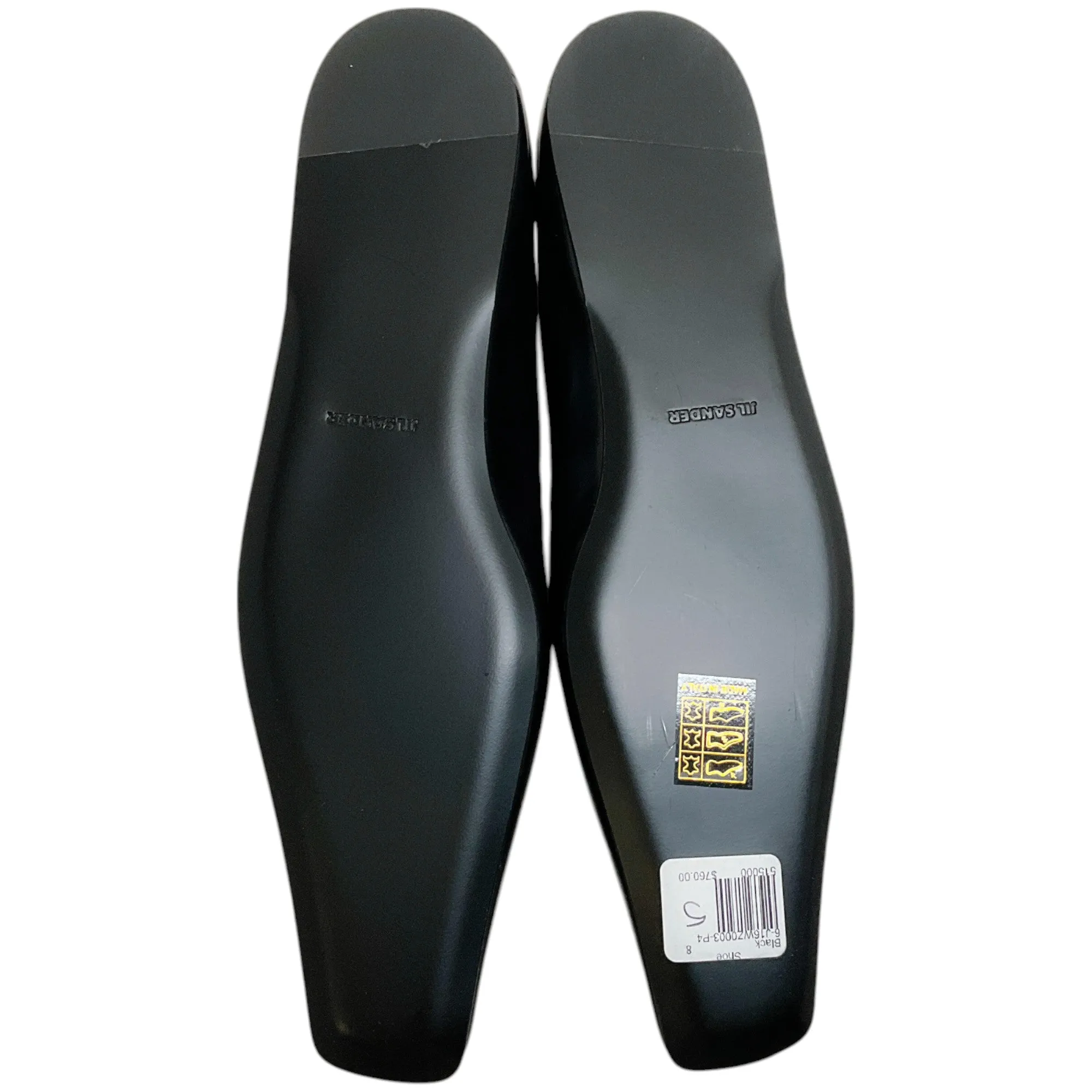 Jil Sander Black Leather Tripon Ballet Flats