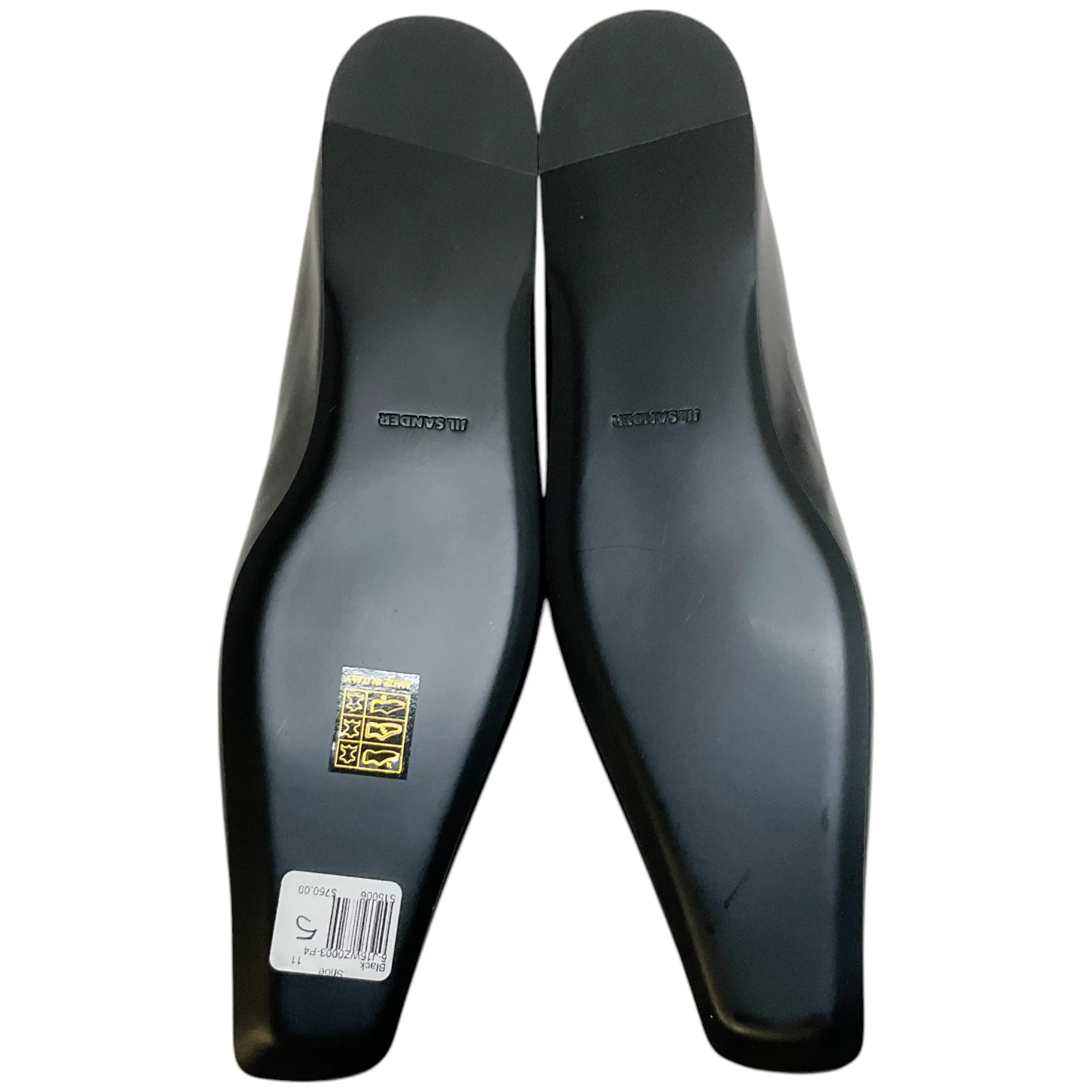 Jil Sander Black Leather Tripon Ballet Flats