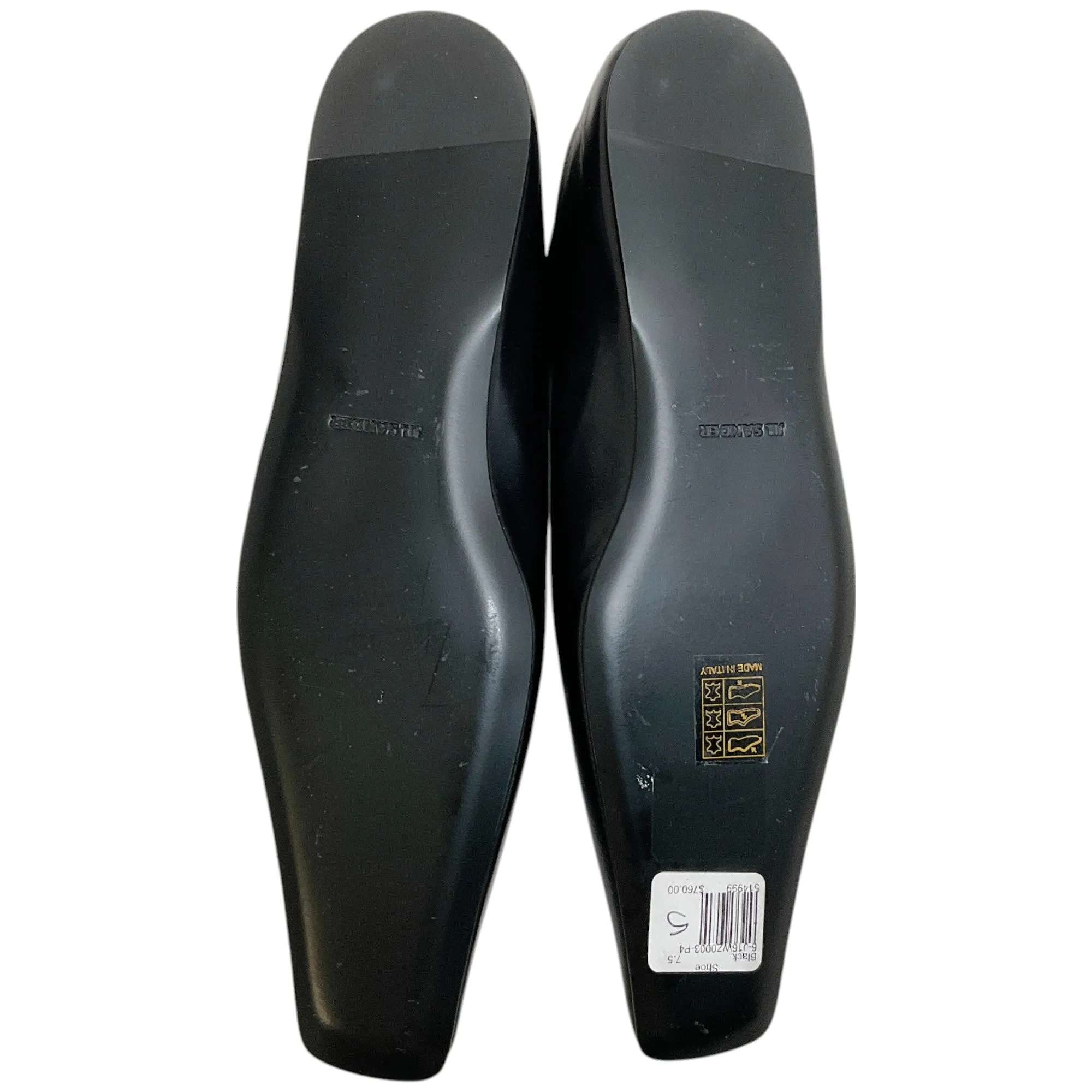 Jil Sander Black Leather Tripon Ballet Flats