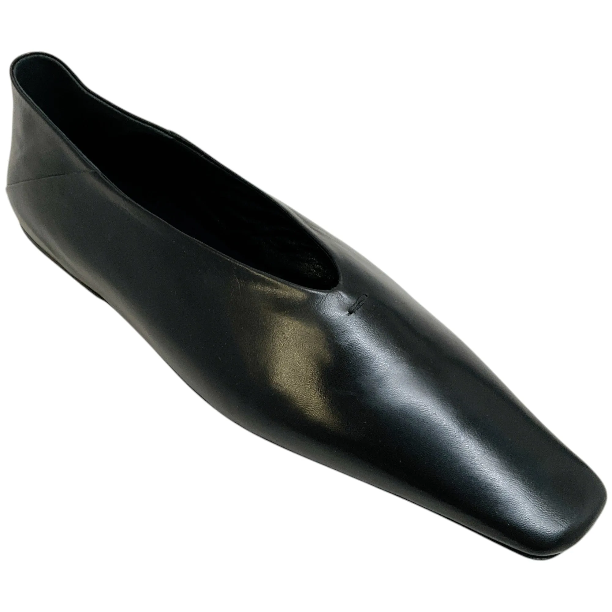Jil Sander Black Leather Tripon Ballet Flats