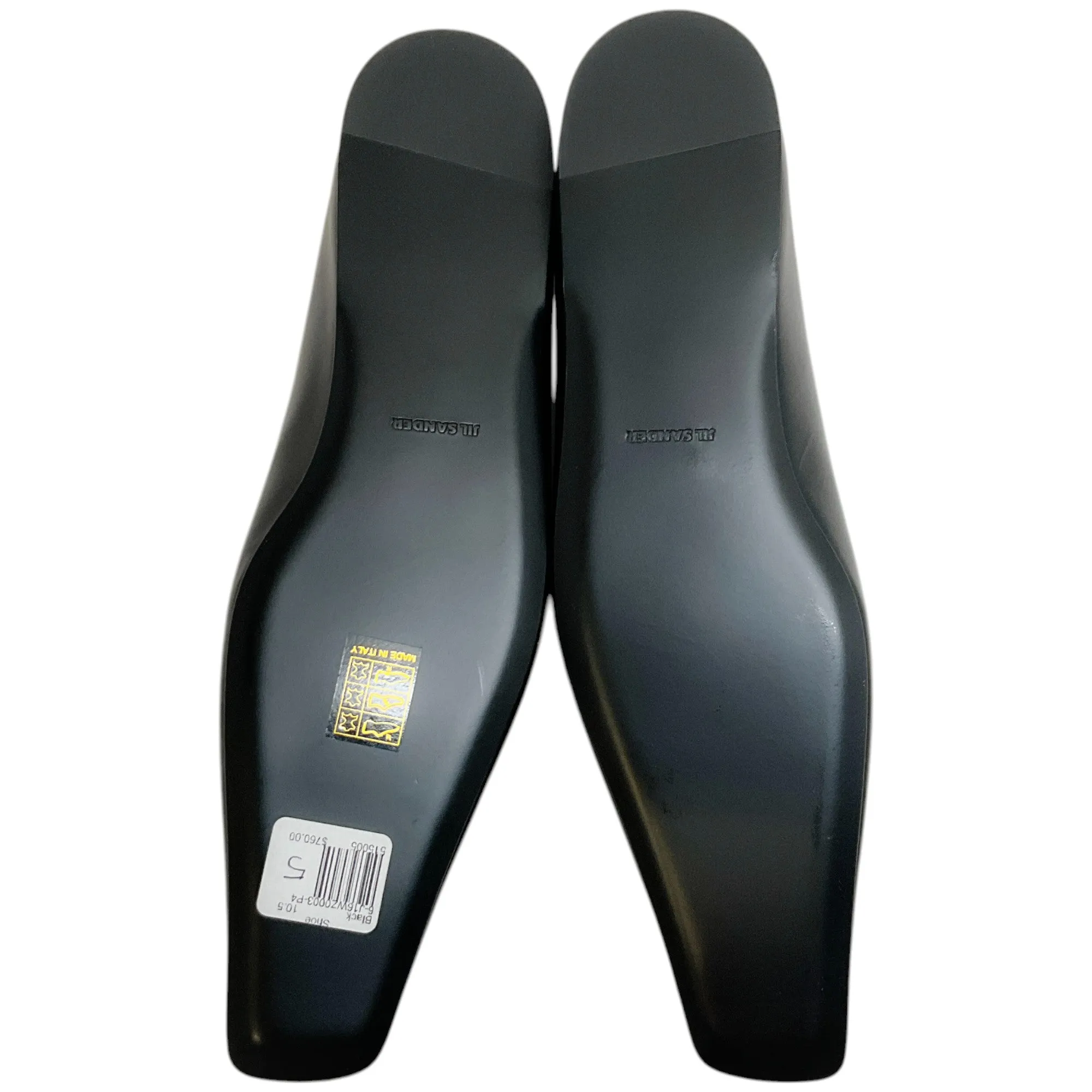 Jil Sander Black Leather Tripon Ballet Flats