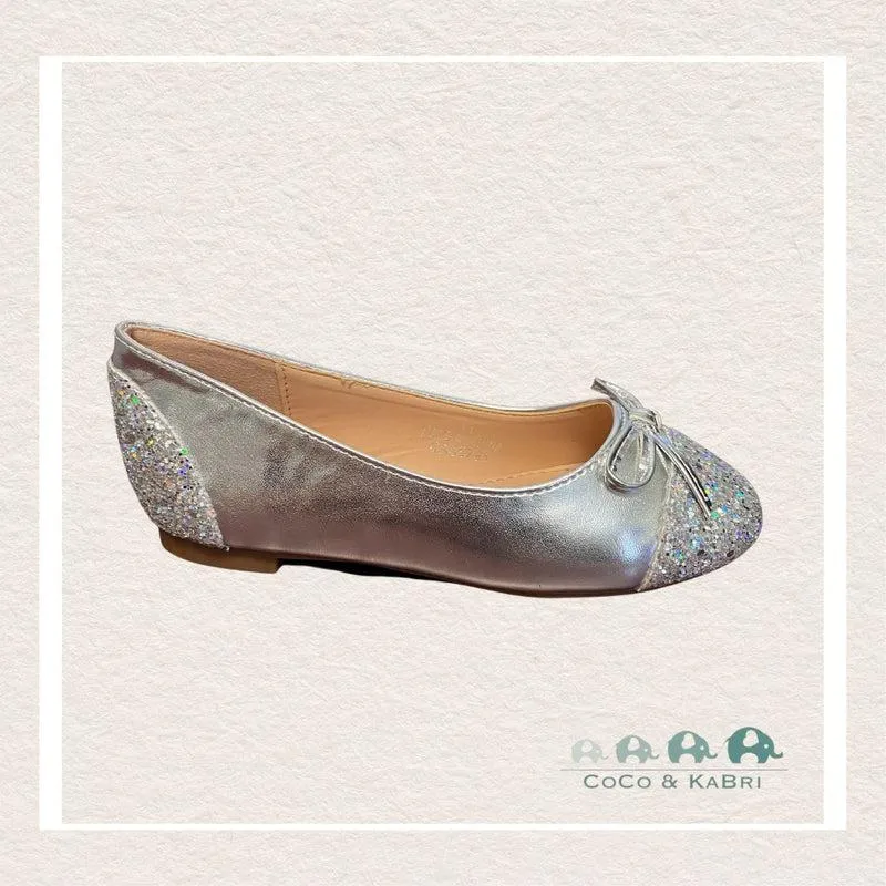 Jolene Dress Shoes - Silver Ballet Flats (Y1-46)