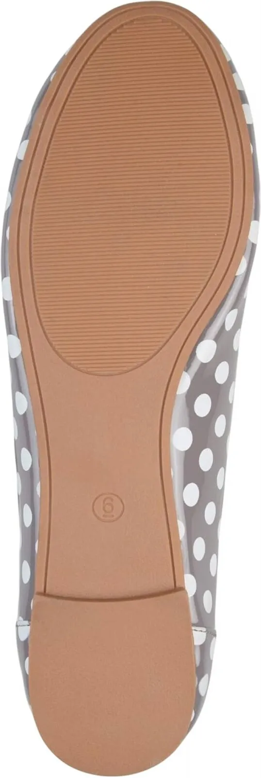 Journee Collection Comfort Sole Faux Leather Round Toe Flats Gray Polka Dots 7M