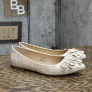 Journee Collection Judy Slip On Pointed Toe Ballet Dress Flats Gold Yellow 7.5M