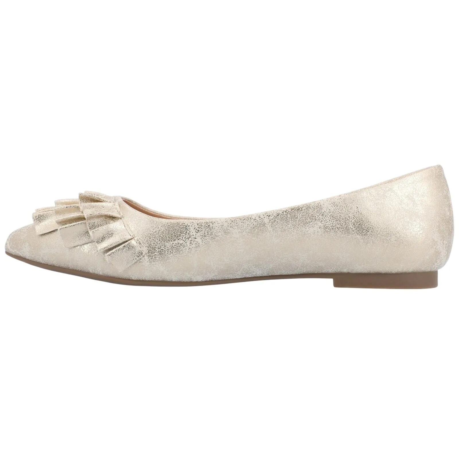 Journee Collection Judy Slip On Pointed Toe Ballet Dress Flats Gold Yellow 7.5M