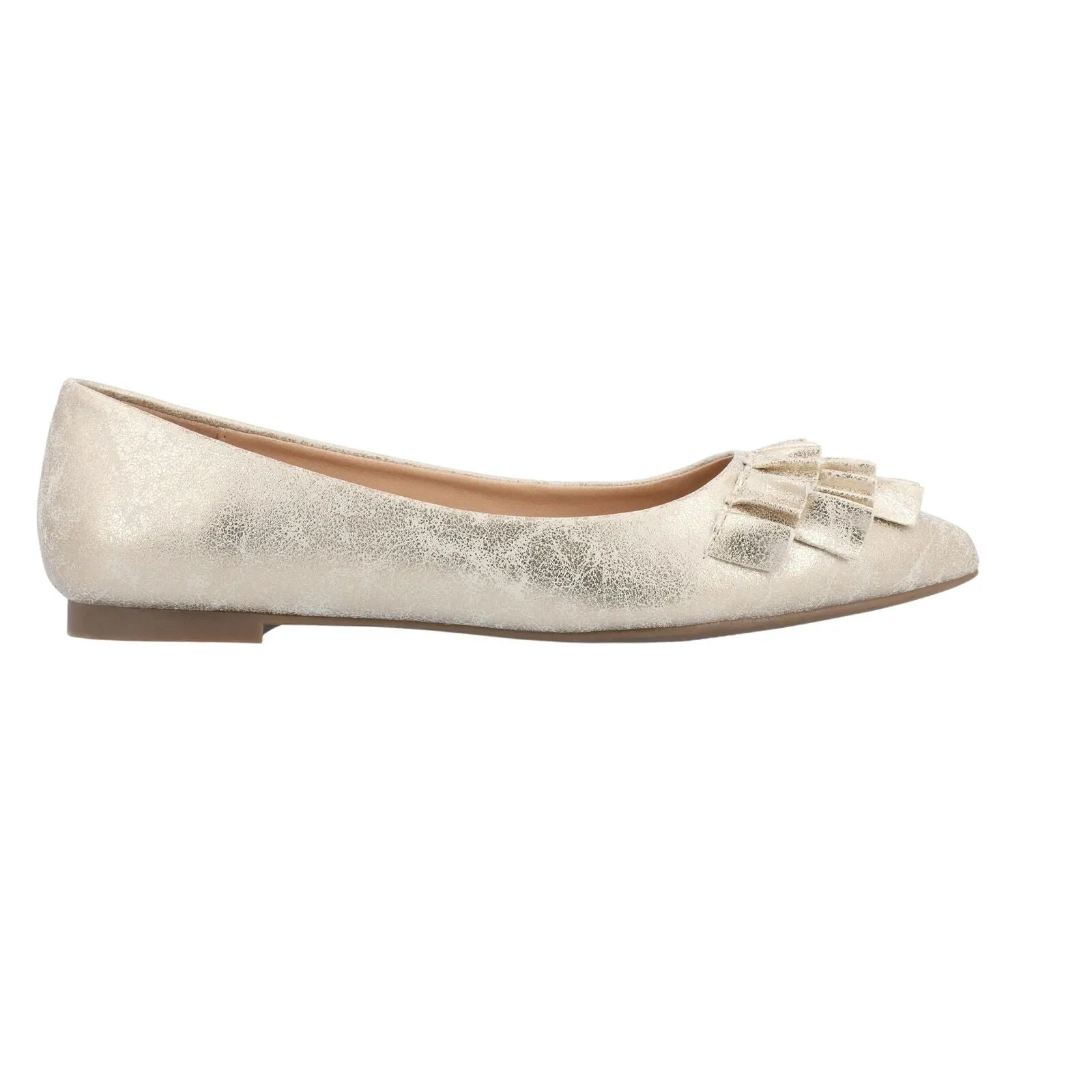 Journee Collection Judy Slip On Pointed Toe Ballet Dress Flats Gold Yellow 7.5M