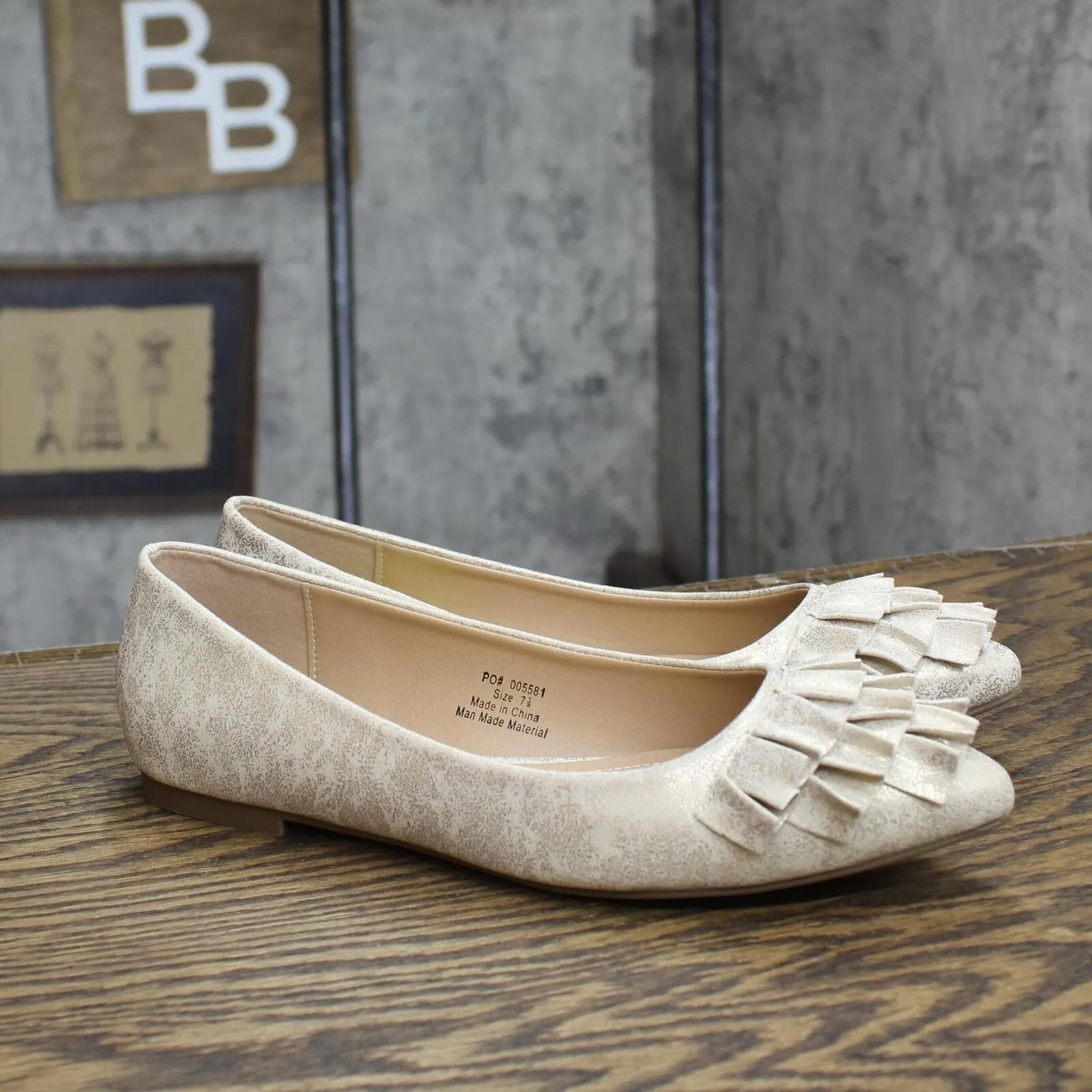 Journee Collection Judy Slip On Pointed Toe Ballet Dress Flats Gold Yellow 7.5M