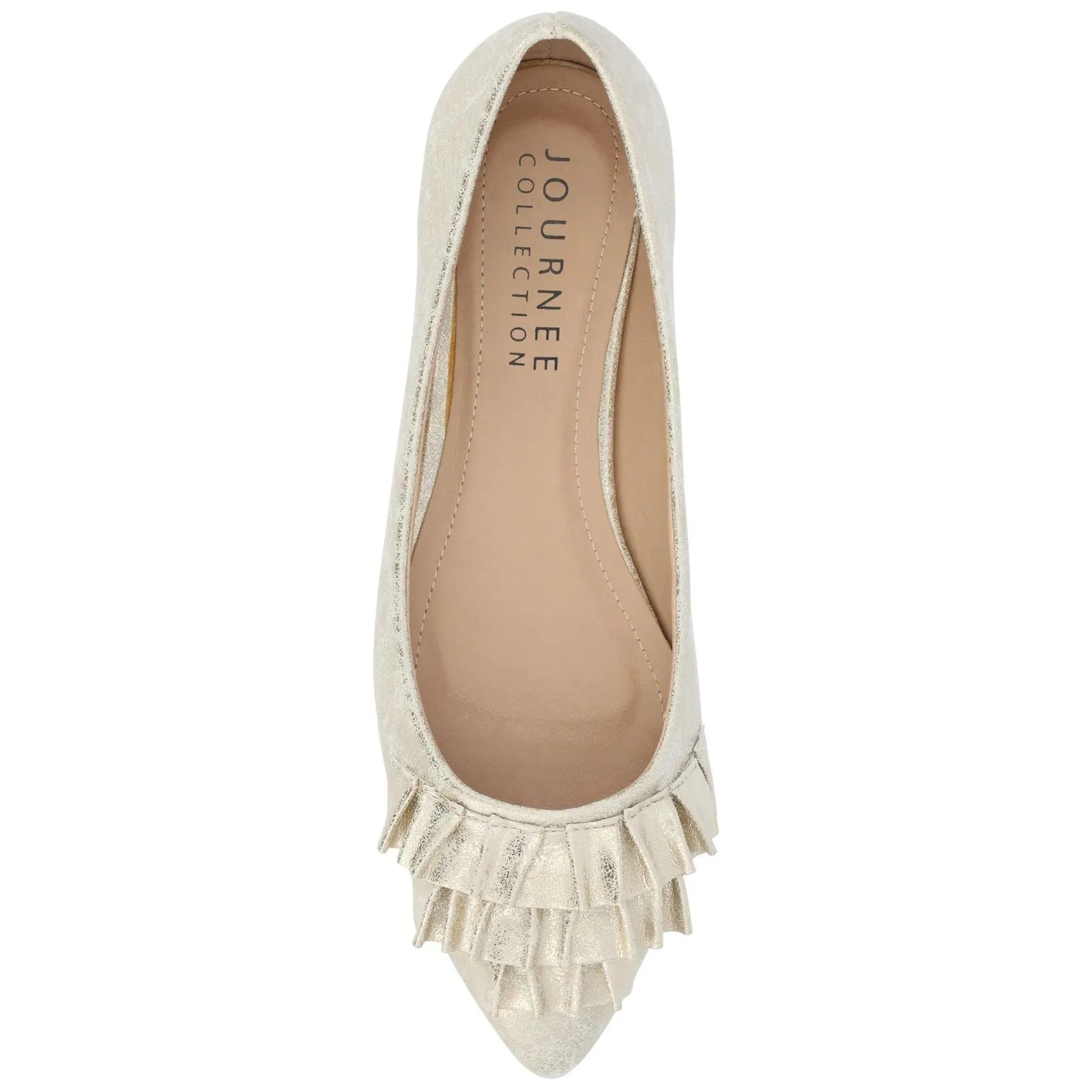 Journee Collection Judy Slip On Pointed Toe Ballet Dress Flats Gold Yellow 7.5M