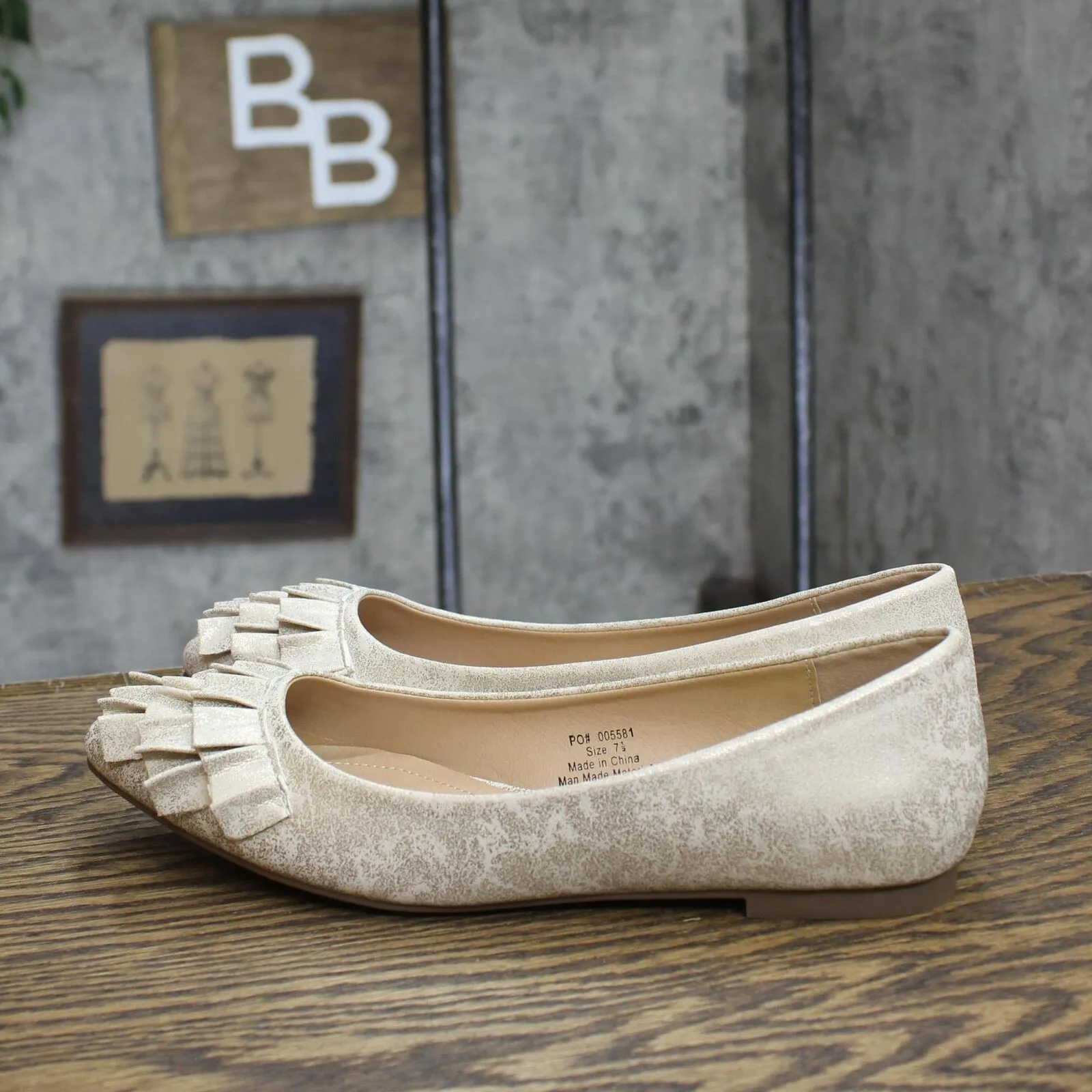 Journee Collection Judy Slip On Pointed Toe Ballet Dress Flats Gold Yellow 7.5M