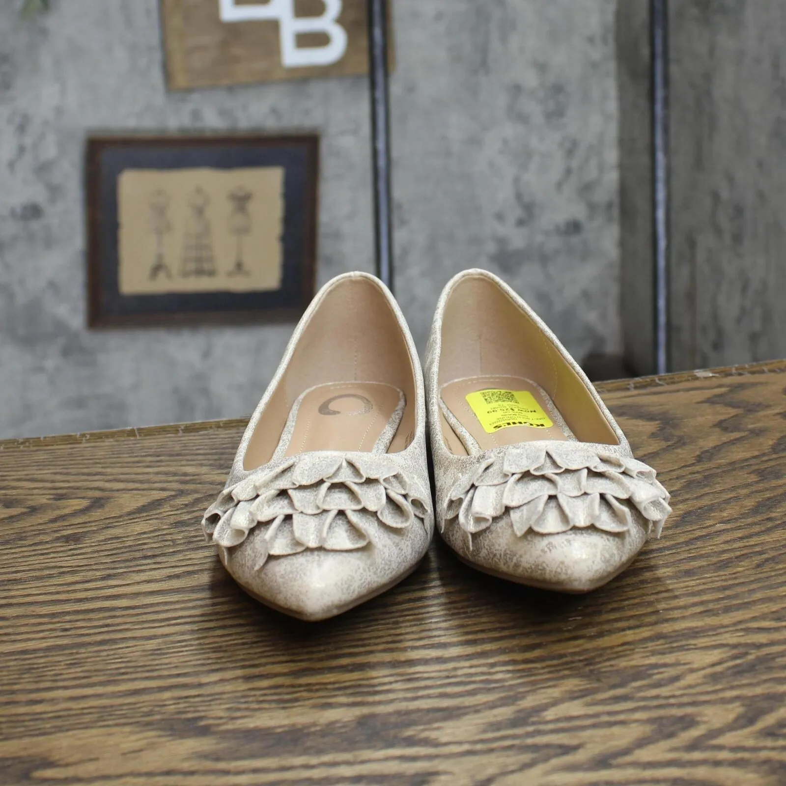 Journee Collection Judy Slip On Pointed Toe Ballet Dress Flats Gold Yellow 7.5M