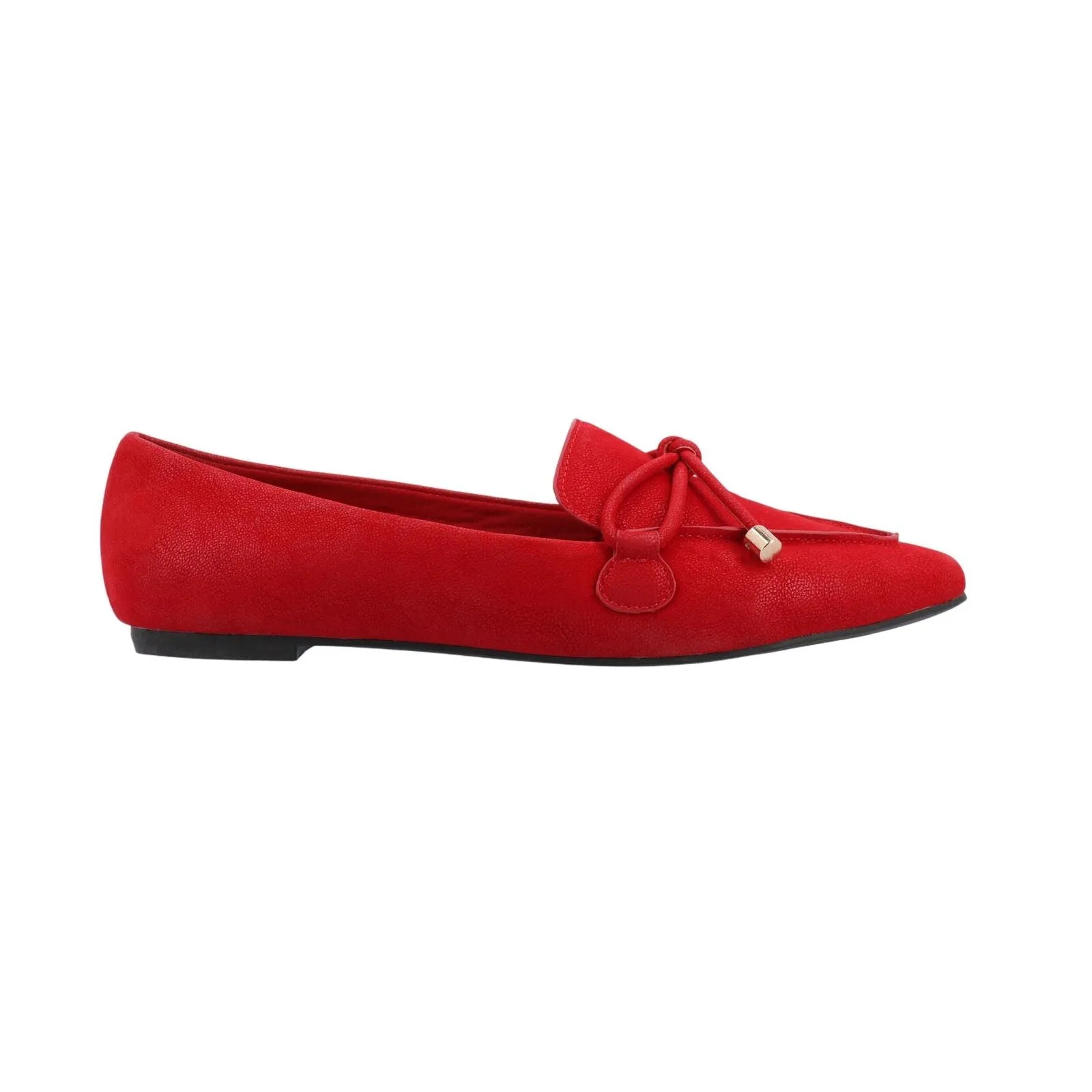 Journee Collection Muriel Narrow Width Slip On Pointed Toe Loafer Flats Red 9N