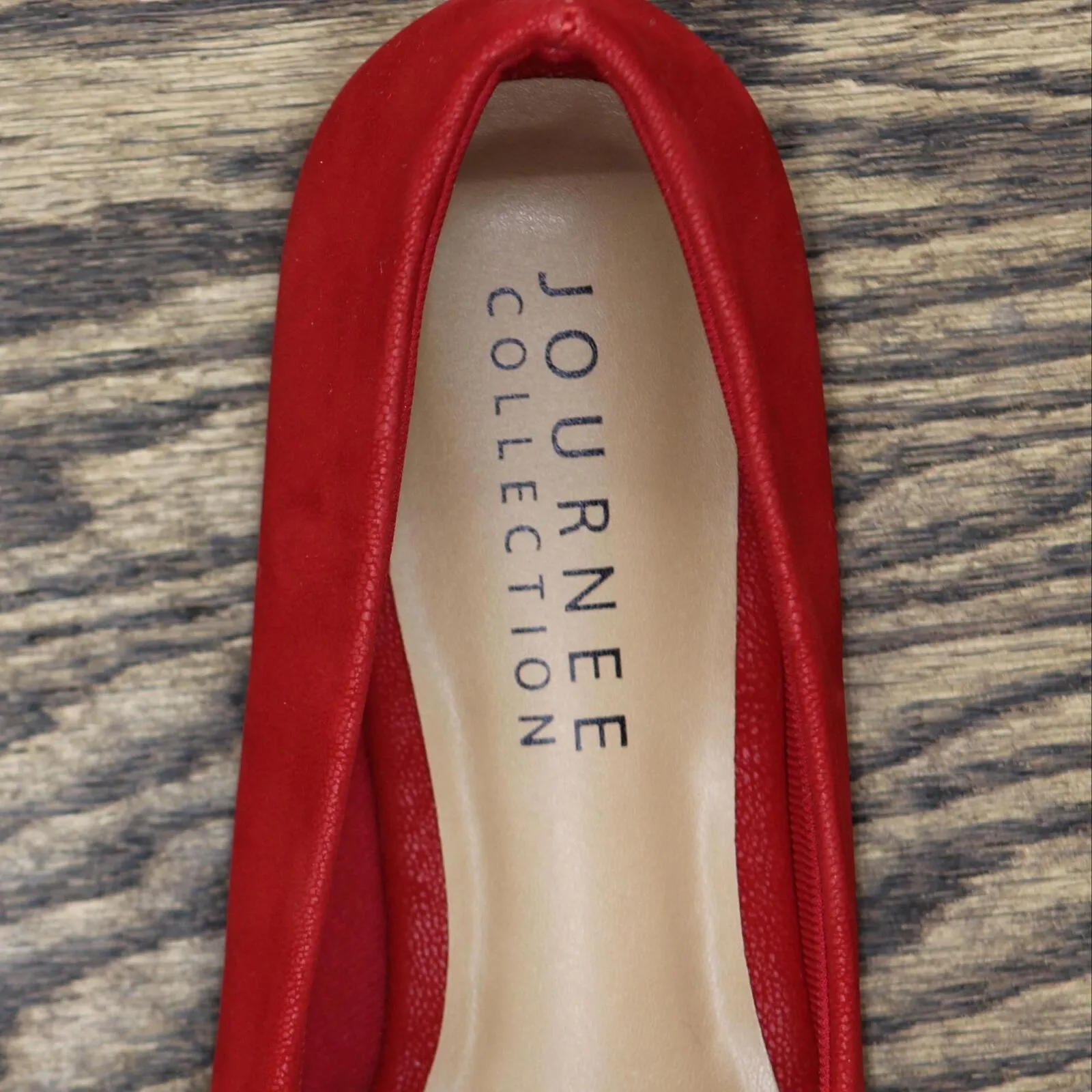 Journee Collection Muriel Narrow Width Slip On Pointed Toe Loafer Flats Red 9N