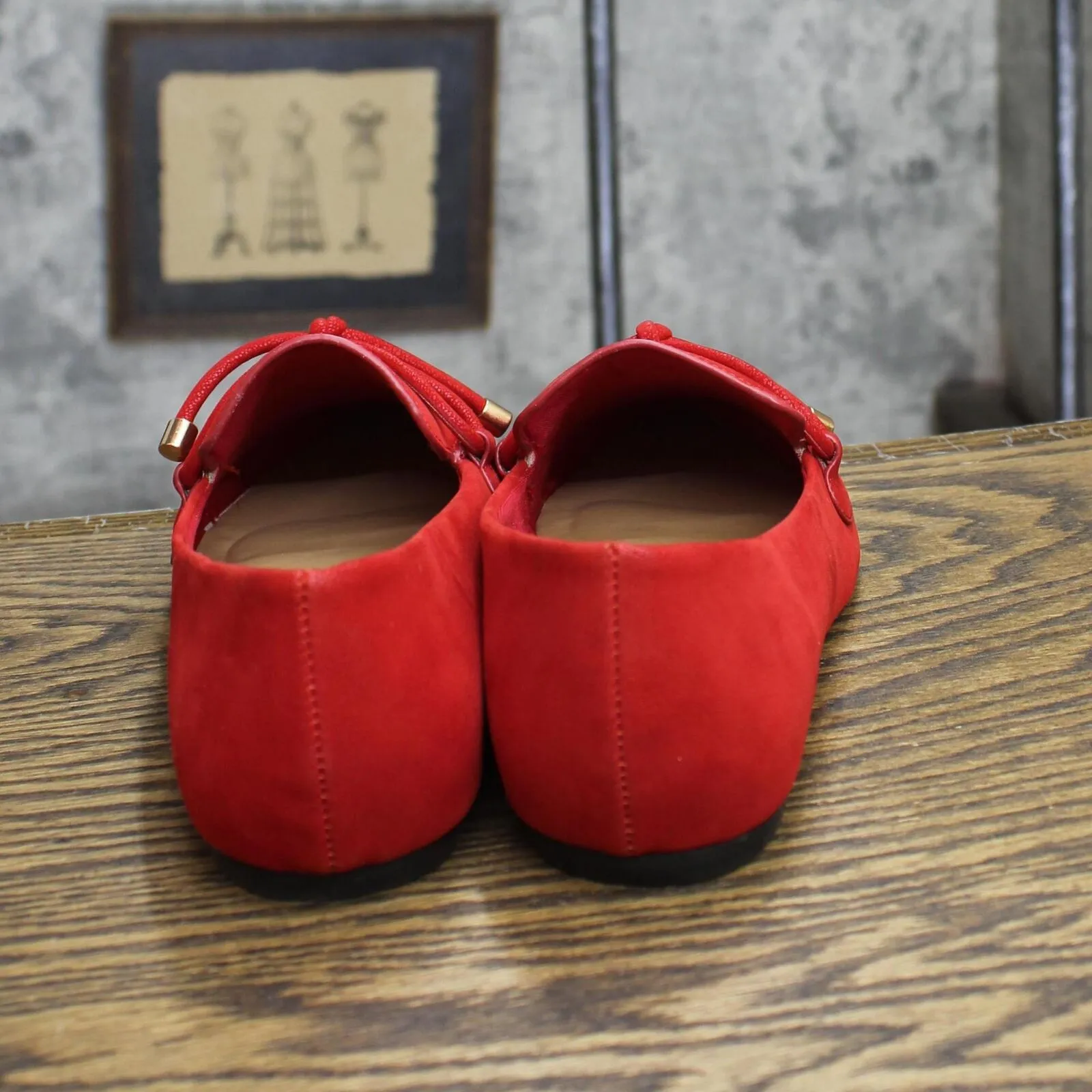 Journee Collection Muriel Narrow Width Slip On Pointed Toe Loafer Flats Red 9N
