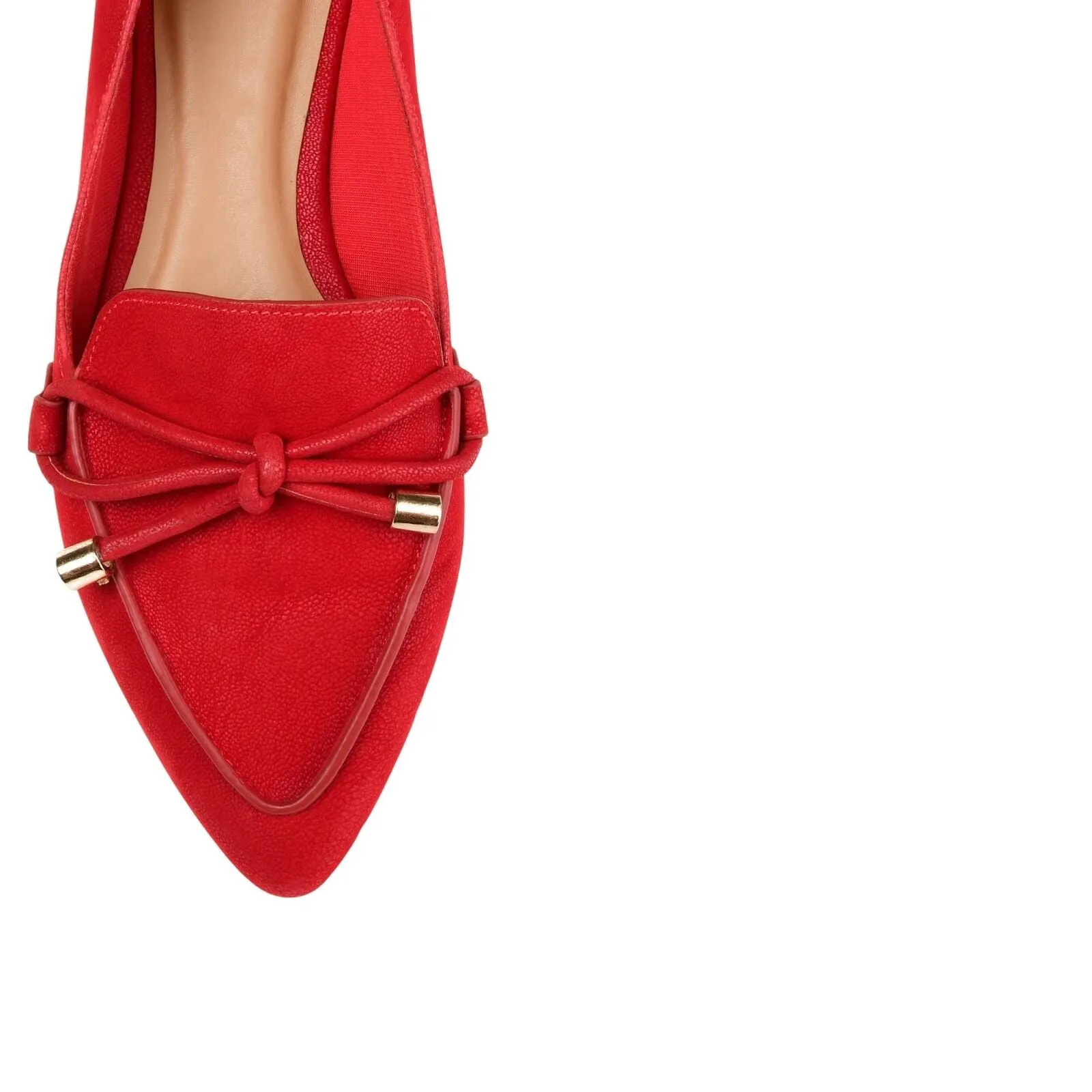 Journee Collection Muriel Narrow Width Slip On Pointed Toe Loafer Flats Red 9N
