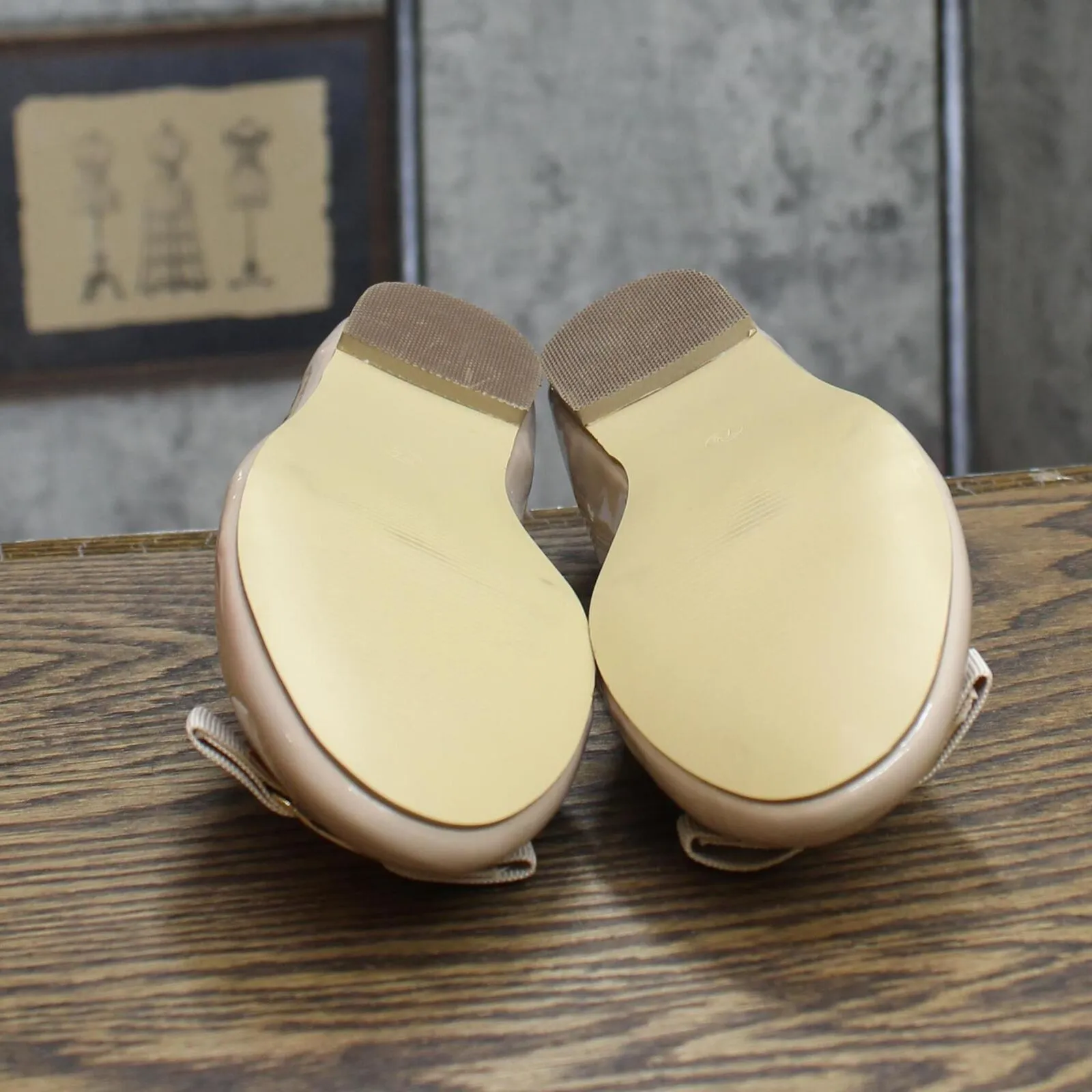 Journee Collection Womens Kim Patent Slip On Ballet Flats Nude Brown 7.5M